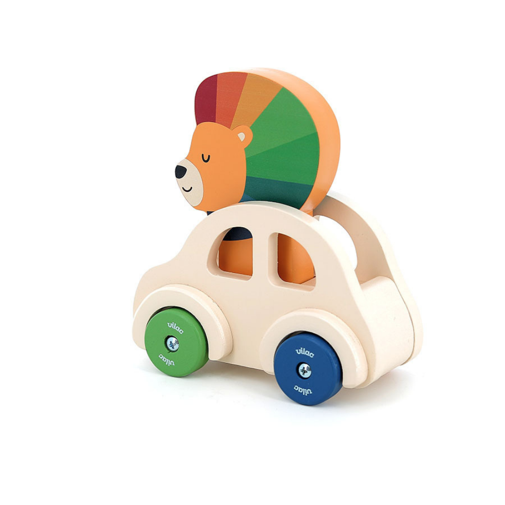 VilacVilac - Sesli Ahşap Araba - Aslan7426Y