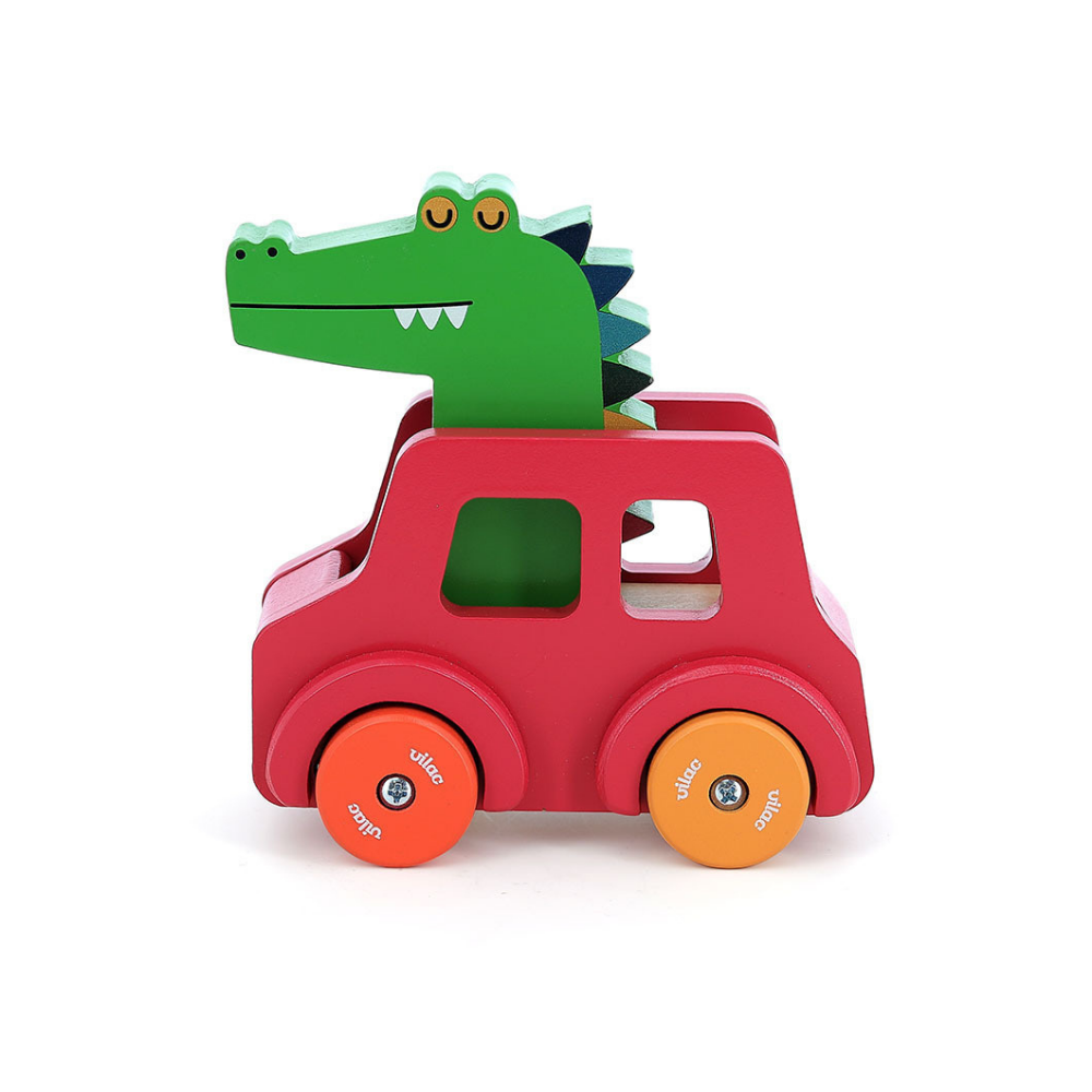 VilacVilac - Sesli Ahşap Araba - Timsah7426G
