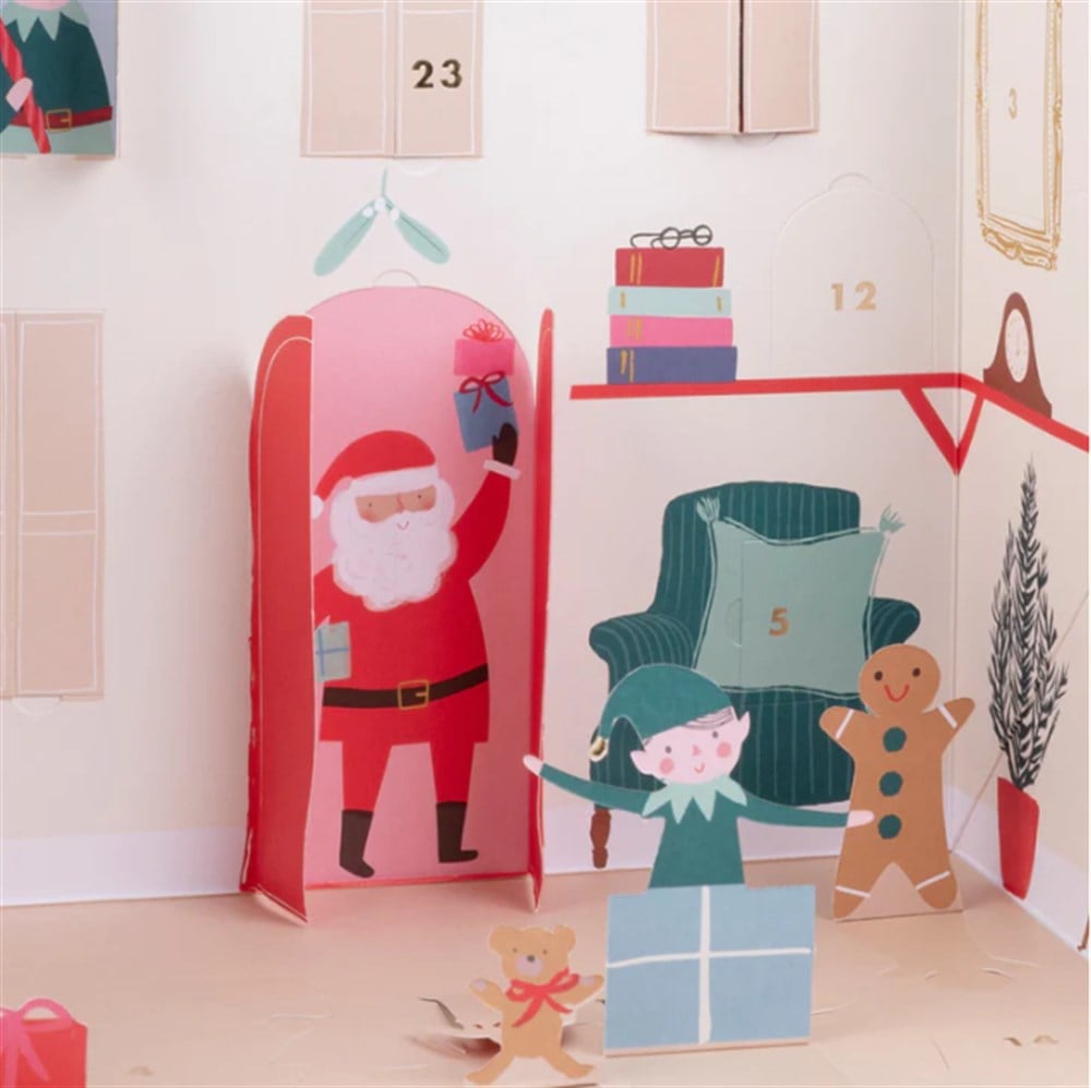 Meri Meri - Santa's House Pop Up Advent Calendar - Noel Baba'nın Evi Advent Calendar Yeni Yıl