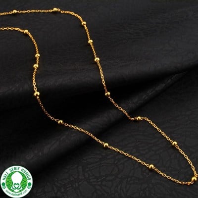 70 cm Altın Kaplamalı 925 Ayar Gümüş Toplu Bayan Zinciri