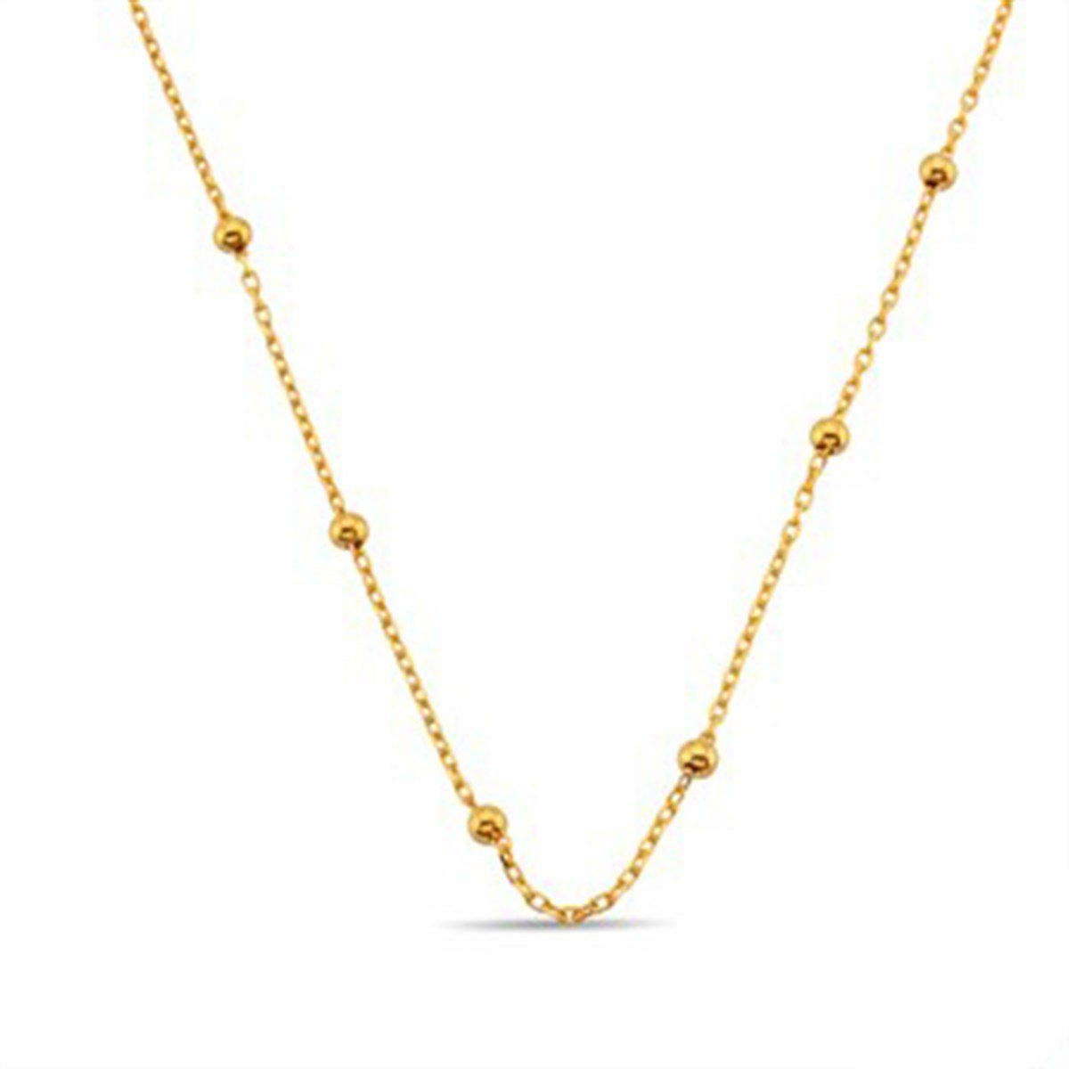 70 cm Altın Kaplamalı 925 Ayar Gümüş Toplu Bayan Zinciri