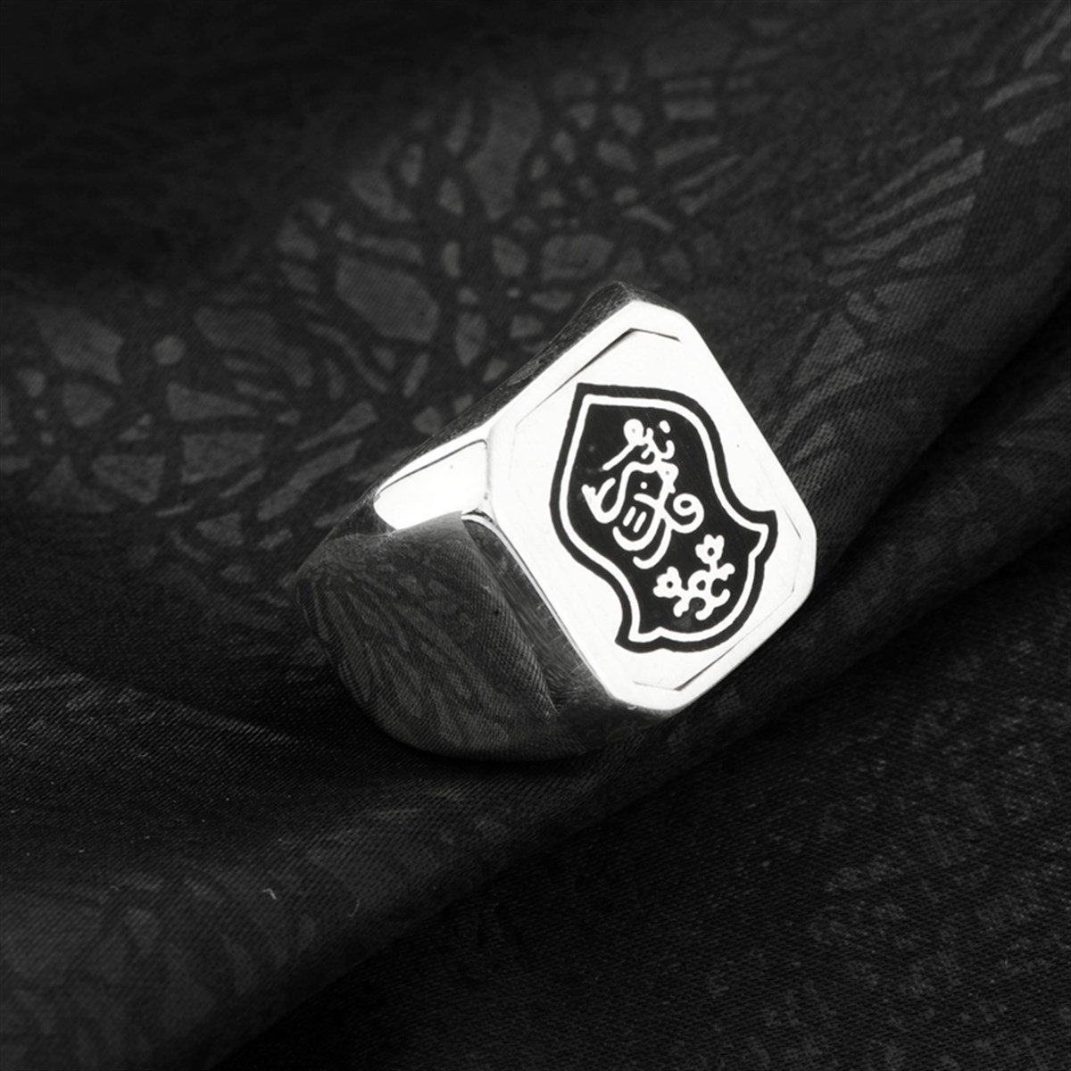 Çift Taraflı Değişebilir Hûd Hûd Kuşu Nali Şerif 925 Ayar Gümüş Erkek Yüzük