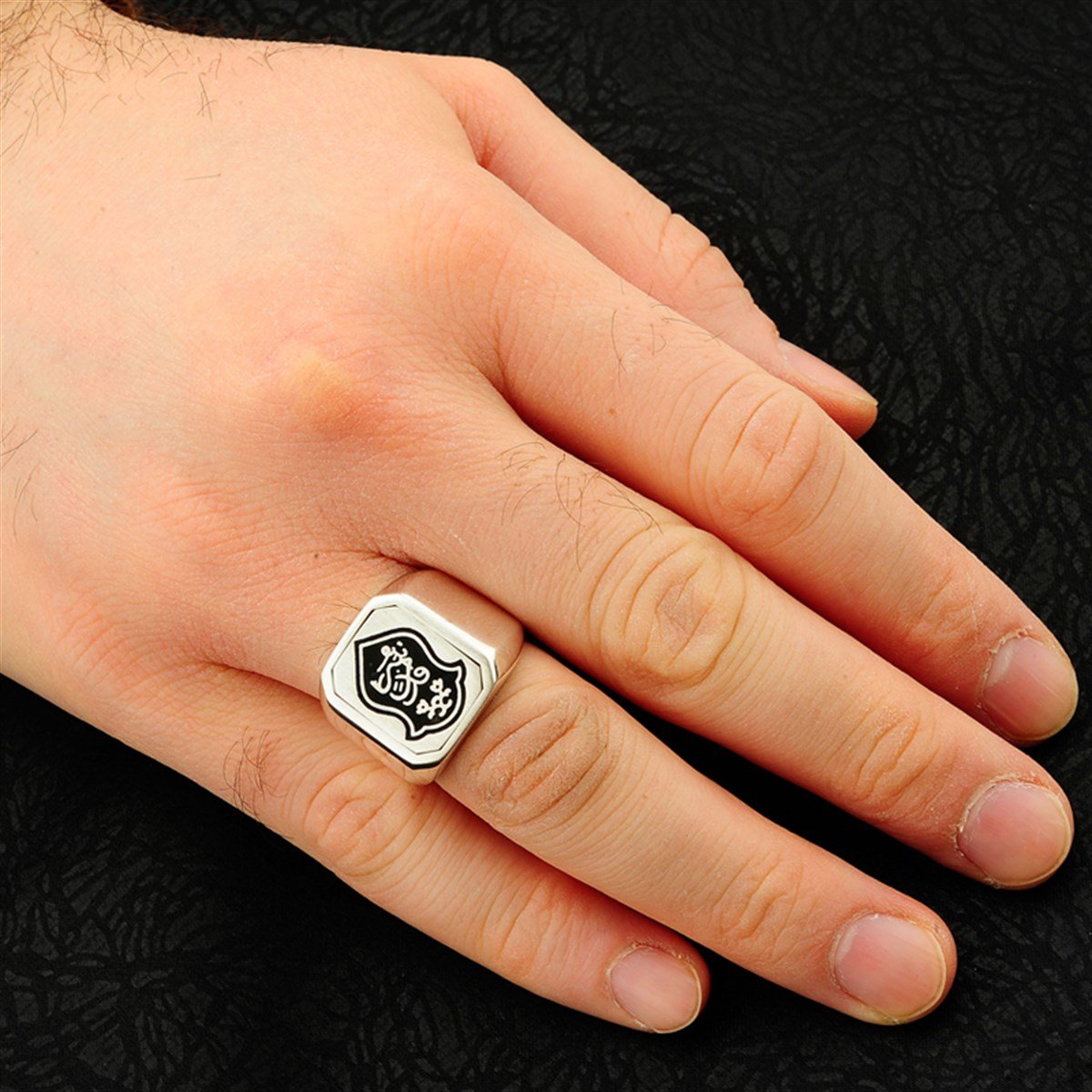 Çift Taraflı Değişebilir Hûd Hûd Kuşu Nali Şerif 925 Ayar Gümüş Erkek Yüzük