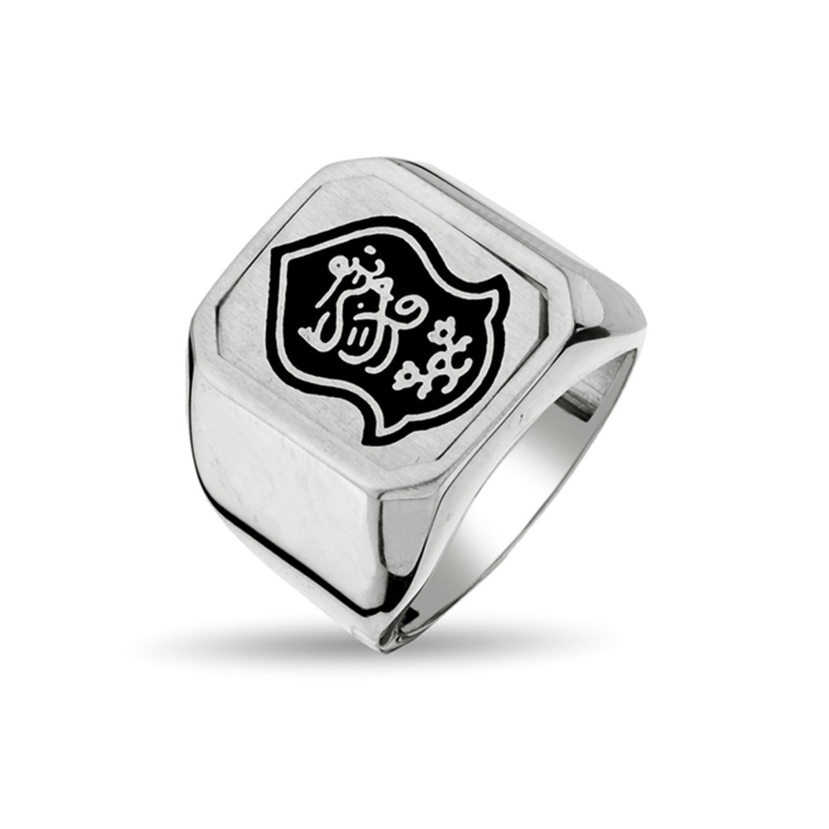 Çift Taraflı Değişebilir Hûd Hûd Kuşu Nali Şerif 925 Ayar Gümüş Erkek Yüzük