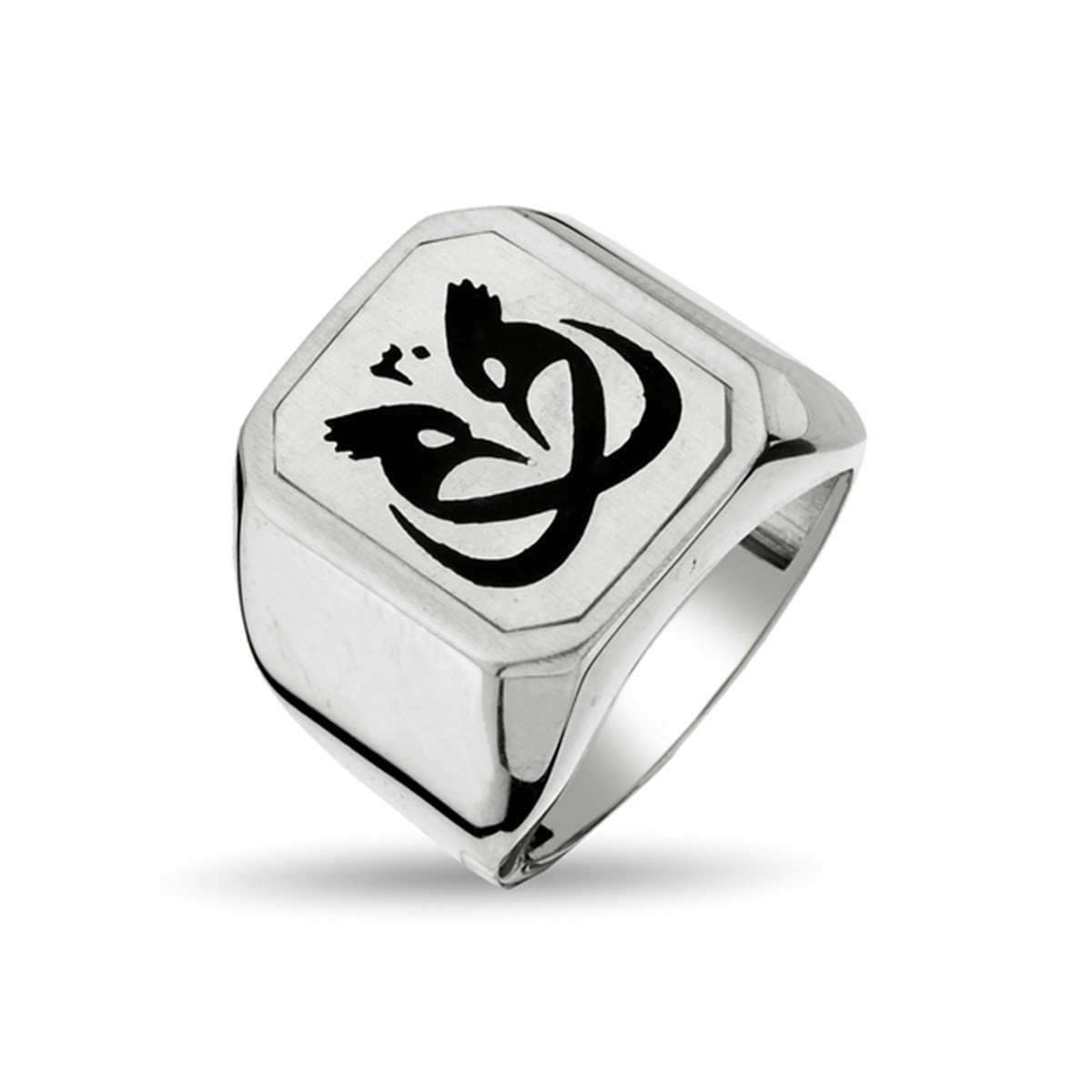 Çift Taraflı Değişebilir Hûd Hûd Kuşu Nali Şerif 925 Ayar Gümüş Erkek Yüzük