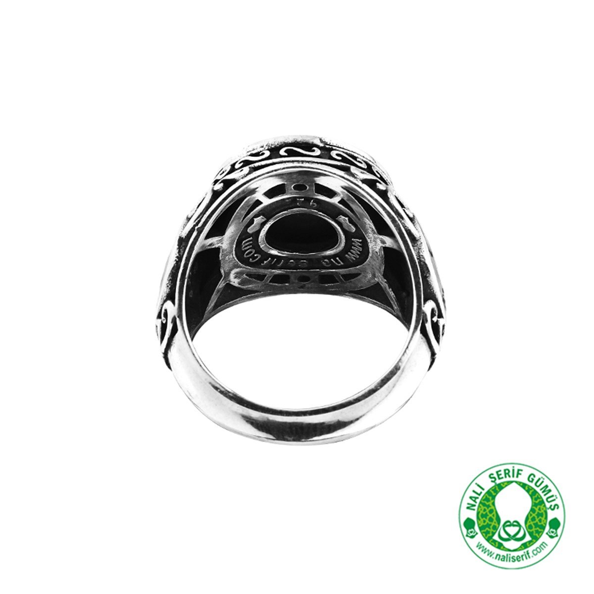 Değişebilir Yan Sembollü Celcelutiye Vefkli 925 Ayar Gümüş Erkek Yüzük