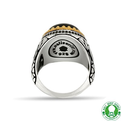 Firuze Turkuaz Taşlı 925 Ayar Gümüş Erkek Yüzüğü