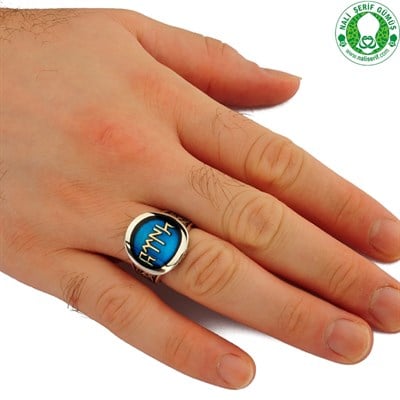 Göktürkçe Türk yazılı Yuvarlak 925 Ayar Gümüş Erkek Yüzük