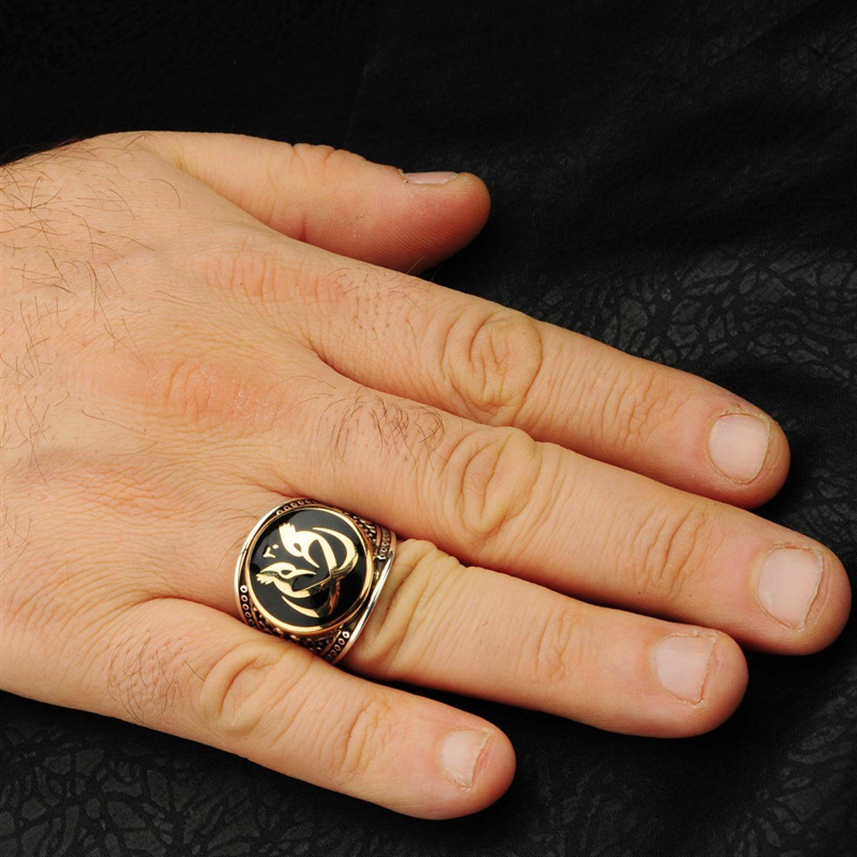 Hûd Hûd Kuşu Yüzüğü 925 Ayar Gümüş Erkek Yüzüğü