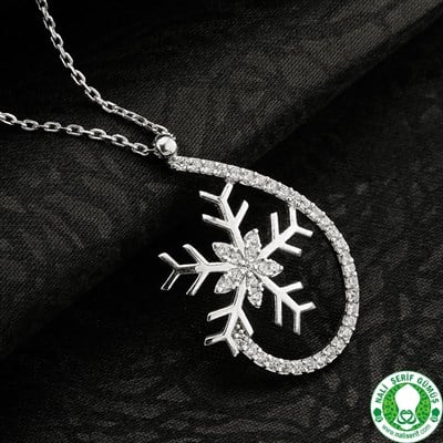 Kar Tanesi 925 Ayar Gümüş Bayan Kolyesi