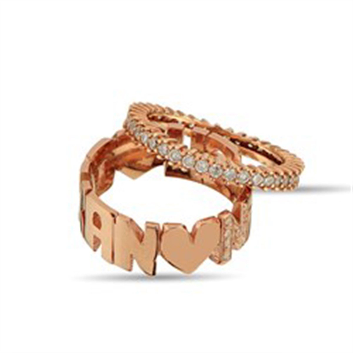 Kişiye Özel İsimli Roz Kaplama Gümüş Bay Bayan Alyans