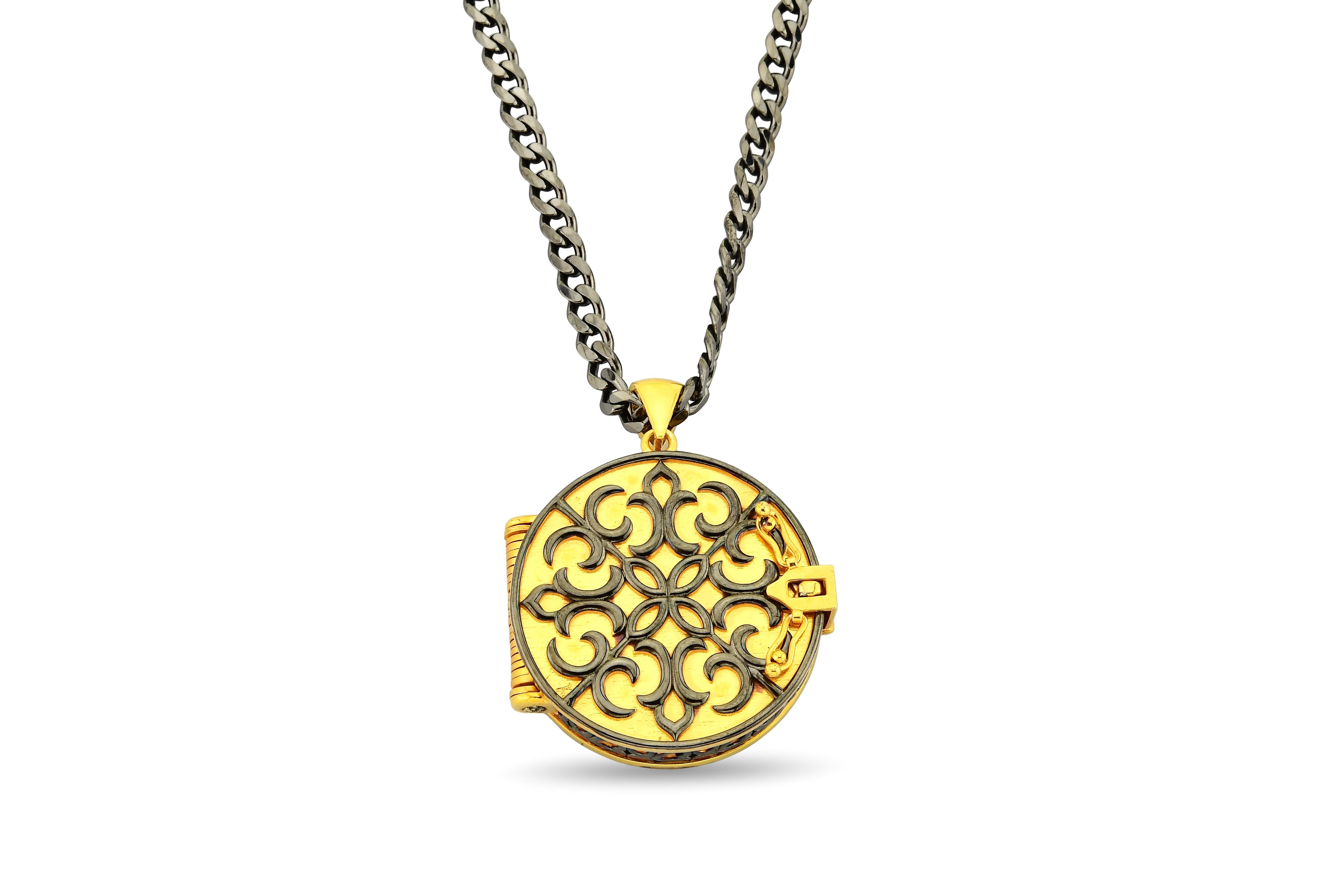 Korunmuş Sır Dualı Hizb-i Şerif Gümüş Madalyon Kolye