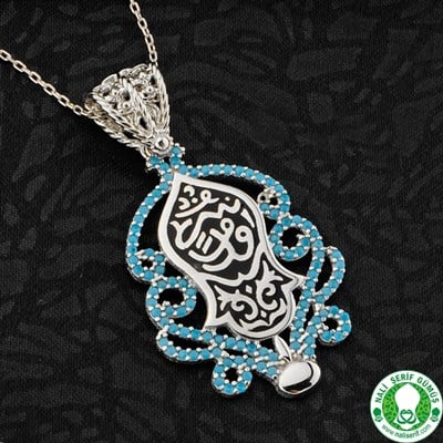 Nali Şerif Firuze Turkuaz Taşlı 925 Ayar Gümüş Bayan Kolyesi
