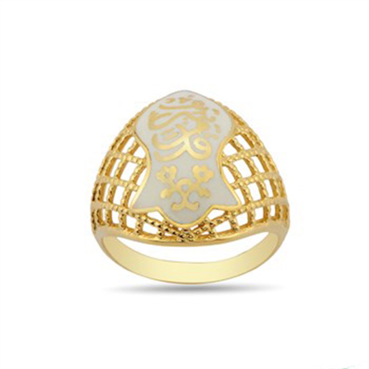 Nali Şerif Kademi Şerif Altın Kaplama 925 Ayar Gümüş Bayan Yüzüğü