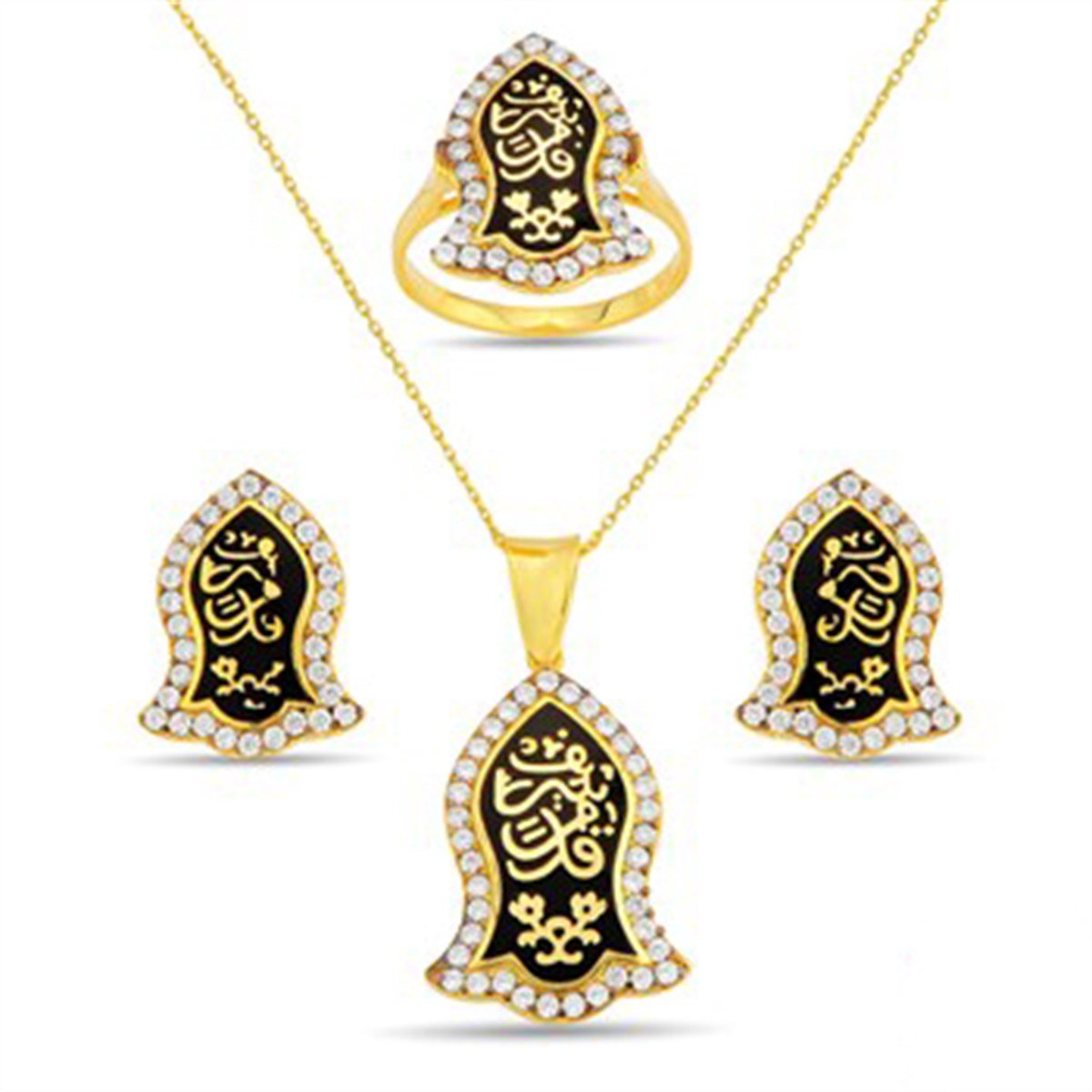 Nali Şerif Kademi Şerif Altın Kaplama Gümüş Bayan Dörtlü Seti