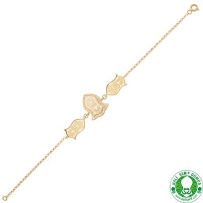 Nali Şerif Kademi Şerif Altın Kaplamalı Gümüş Bayan Bileklik