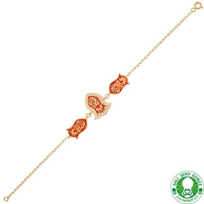 Nali Şerif Kademi Şerif  Altın Kaplamalı Gümüş Bayan Bileklik