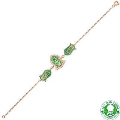 Nali Şerif Kademi Şerif Roz Kaplamalı Gümüş Bayan Bileklik