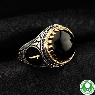 Oniks Siyah Akik Taşlı 925 Ayar Gümüş Erkek Yüzük