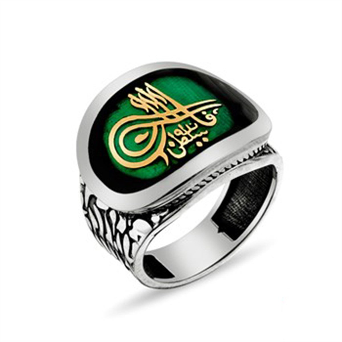 Osmanlı Tuğralı 925 Ayar Gümüş Erkek Yüzüğü