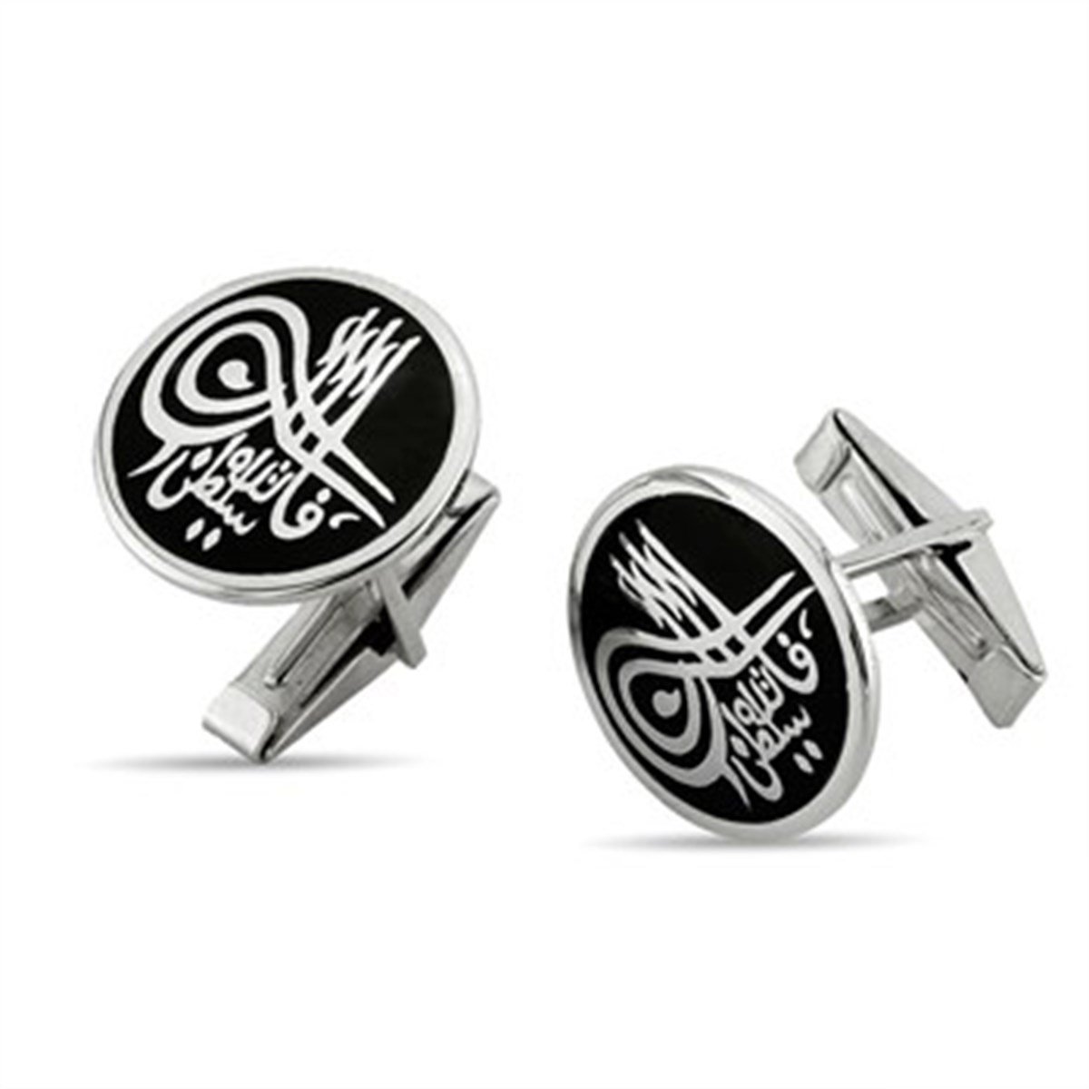 Osmanlı Tuğralı 925 Ayar Gümüş Kol Düğmesi