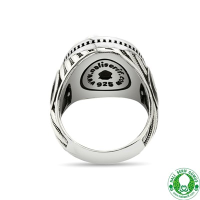 Osmanlı Tuğralı Ay Yıldız İyi Diriliş 925 Ayar Gümüş Erkek Yüzük