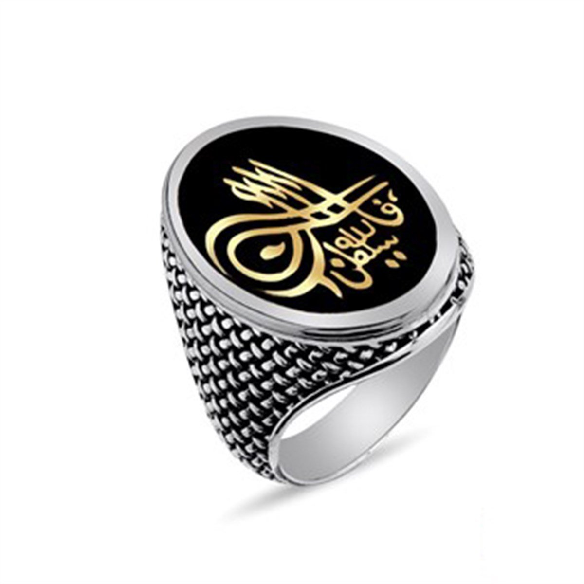 Osmanlı Tuğrası 925 Ayar Gümüş Erkek Yüzük