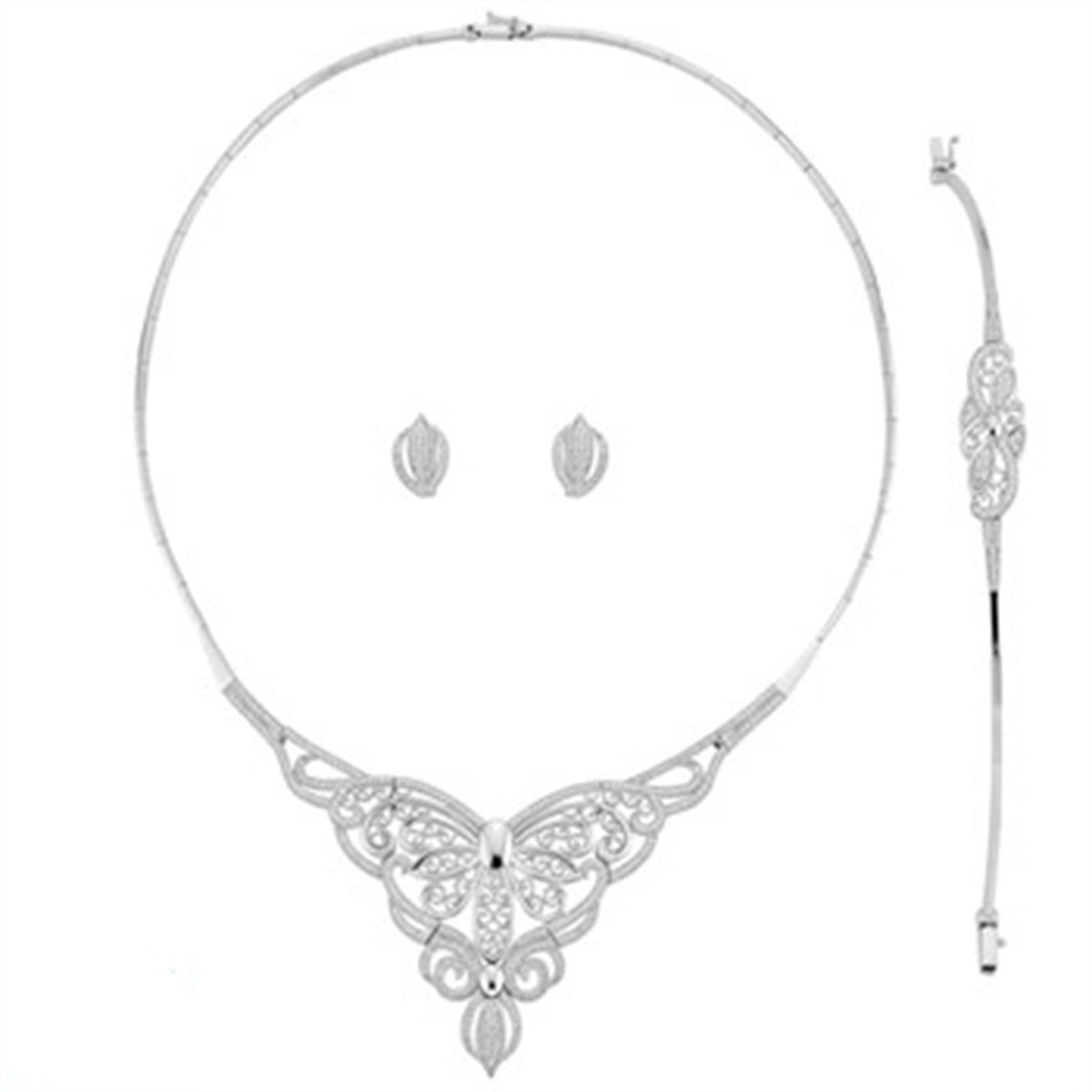 Su Yolu Gerdanlık 925 Ayar Gümüş Bayan Seti