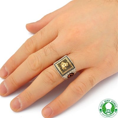 Teşkilat-ı Mahsusa Onxy Taşlı 925 Ayar Gümüş Erkek Yüzüğü