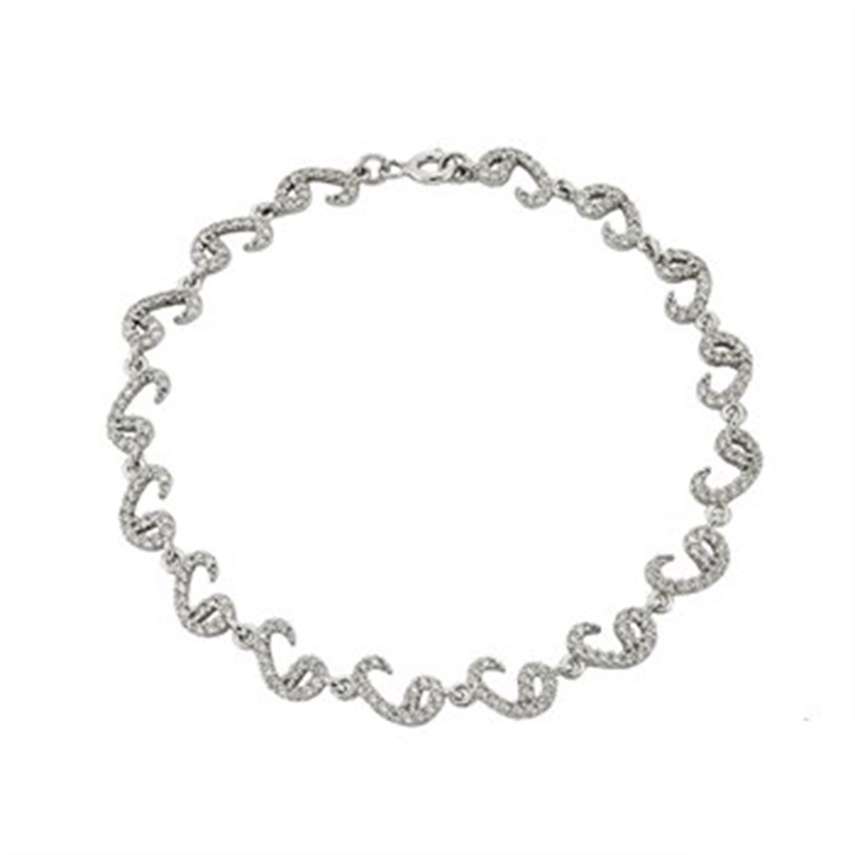 Vav Zirkon Taşlı 925 Ayar Gümüş Bayan Bileklik