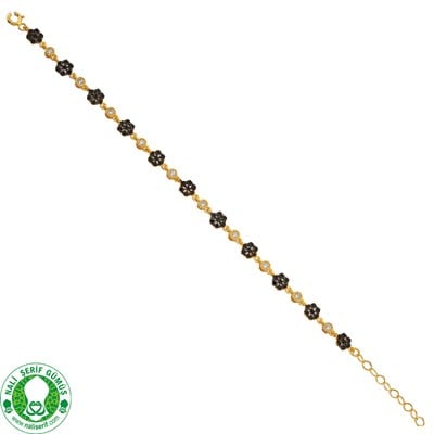 Zirkon taşlı 925 Ayar Gümüş Altın Kaplama Bayan Bileklik