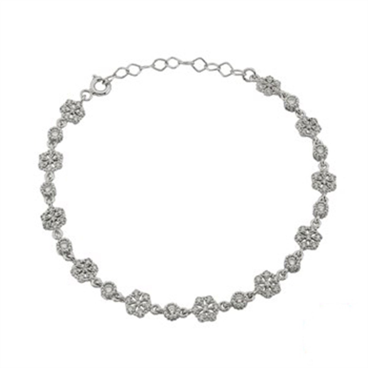 Zirkon taşlı 925 Ayar Gümüş Bayan Bileklik