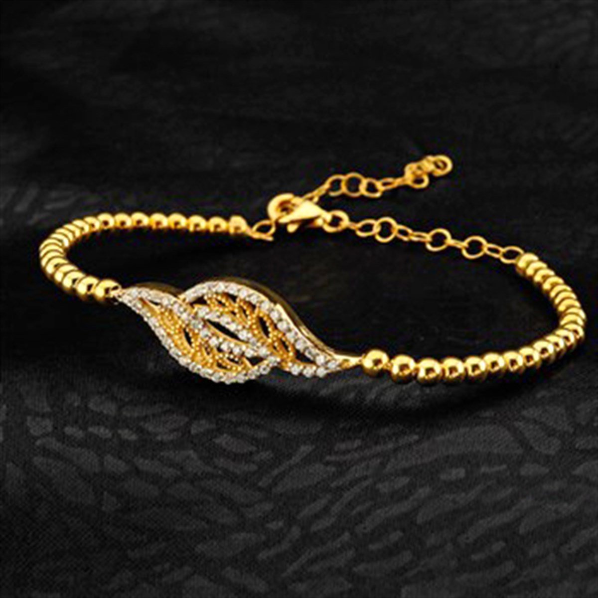 Zirkon Taşlı Altın Kaplamalı 925 Ayar Gümüş Bayan Toplu Bileklik