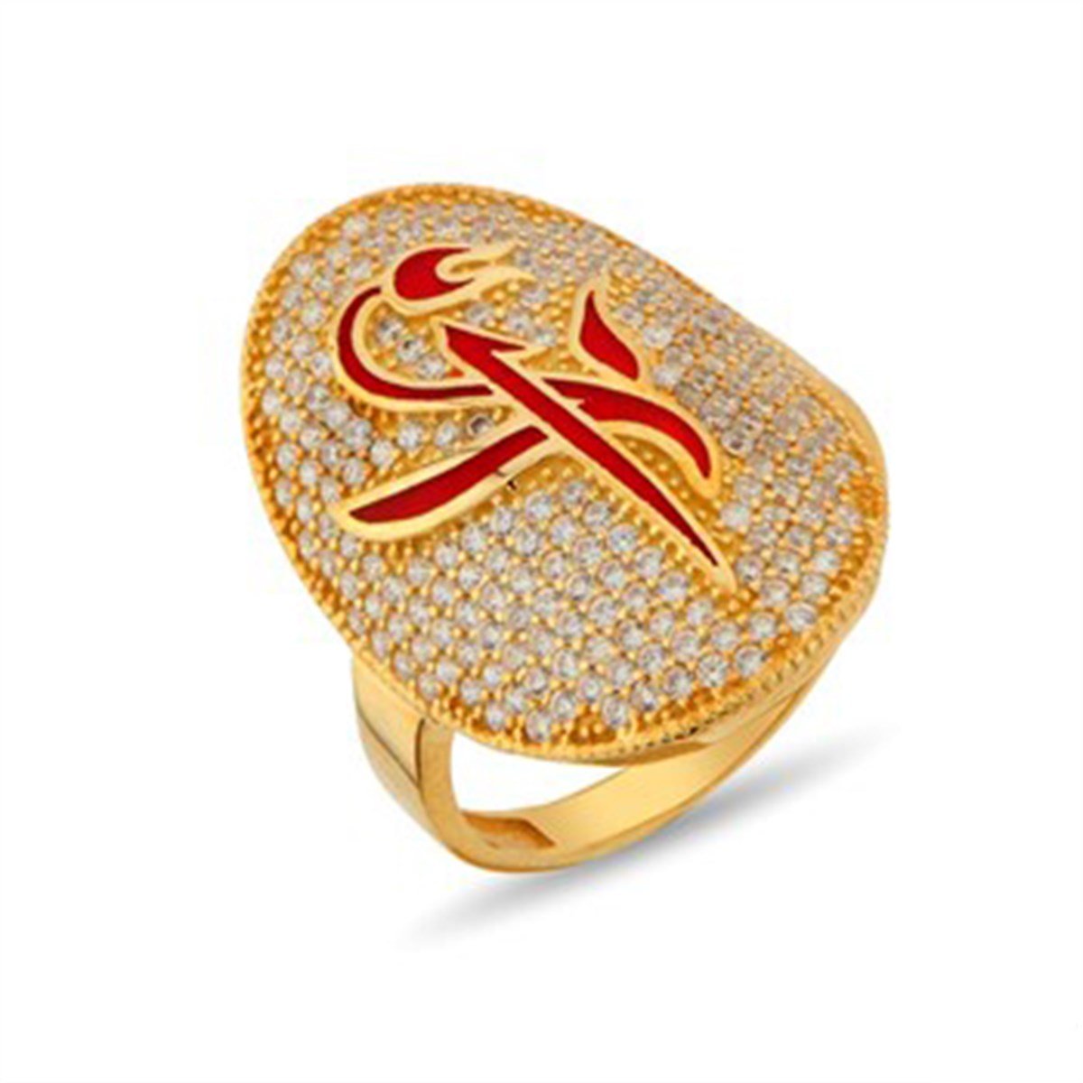 Zirkon taşlı Altın Kaplamalı 925 Ayar Gümüş Elif Bayan Yüzüğü