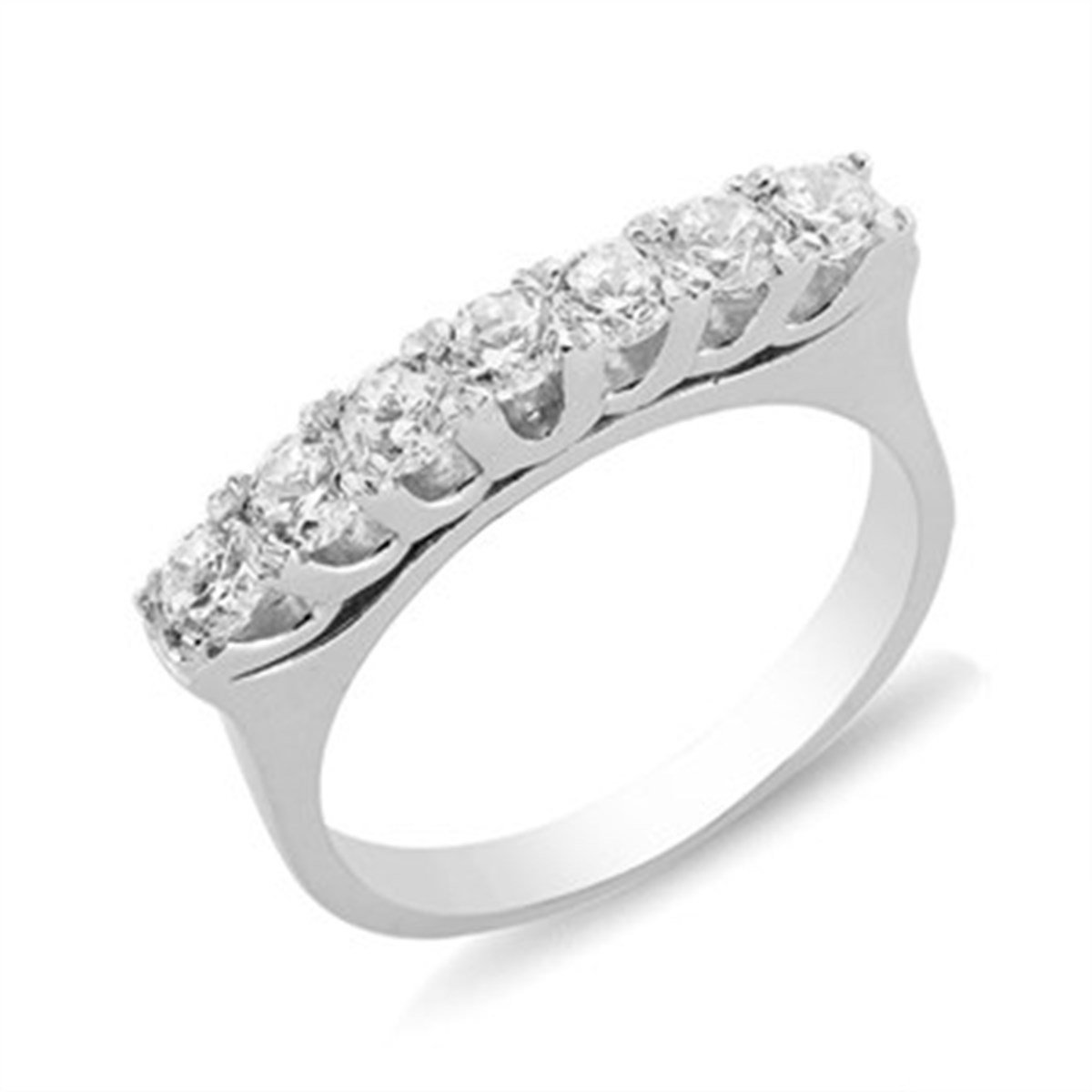 Zirkon Taşlı Gümüş 7 Sıra Yüzük