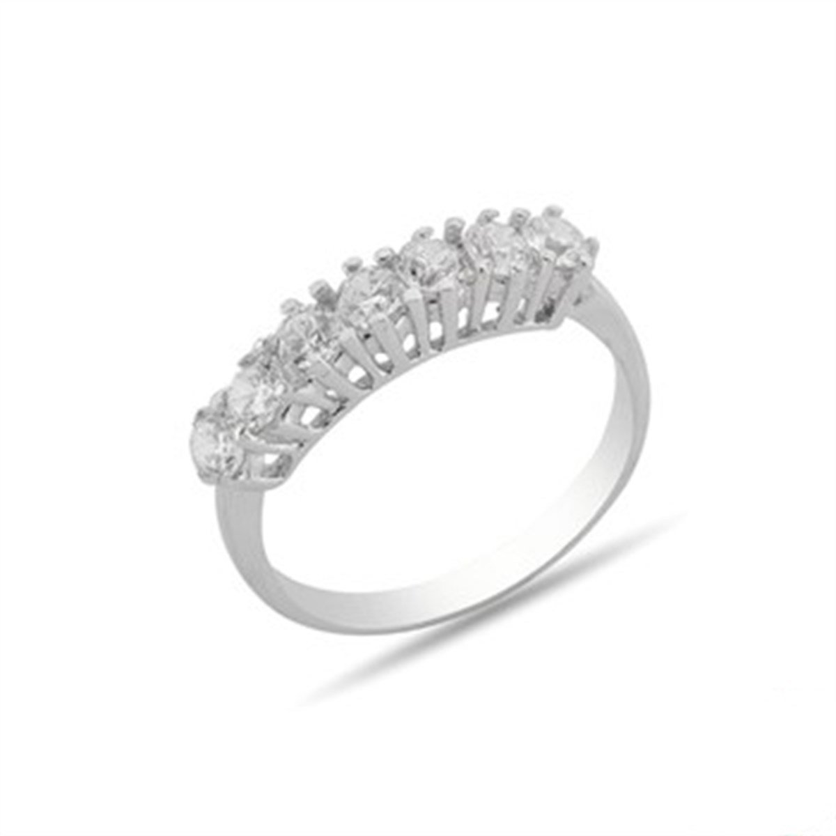 Zirkon Taşlı Gümüş 7 Sıra Yüzük