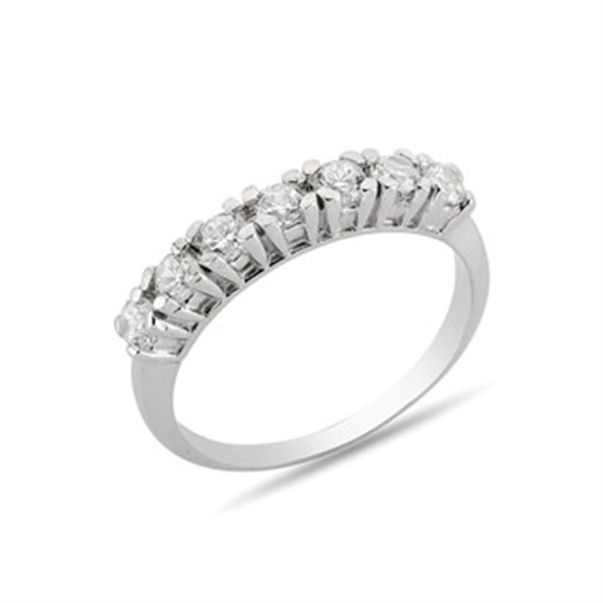 Zirkon Taşlı Gümüş 7 Sıra Yüzük