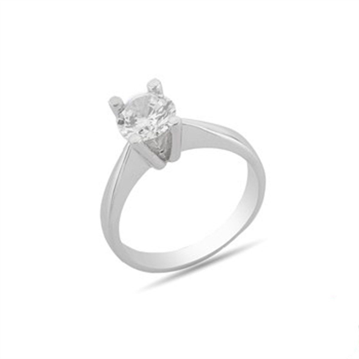 Zirkon Taşlı Gümüş Tektaş Yüzük