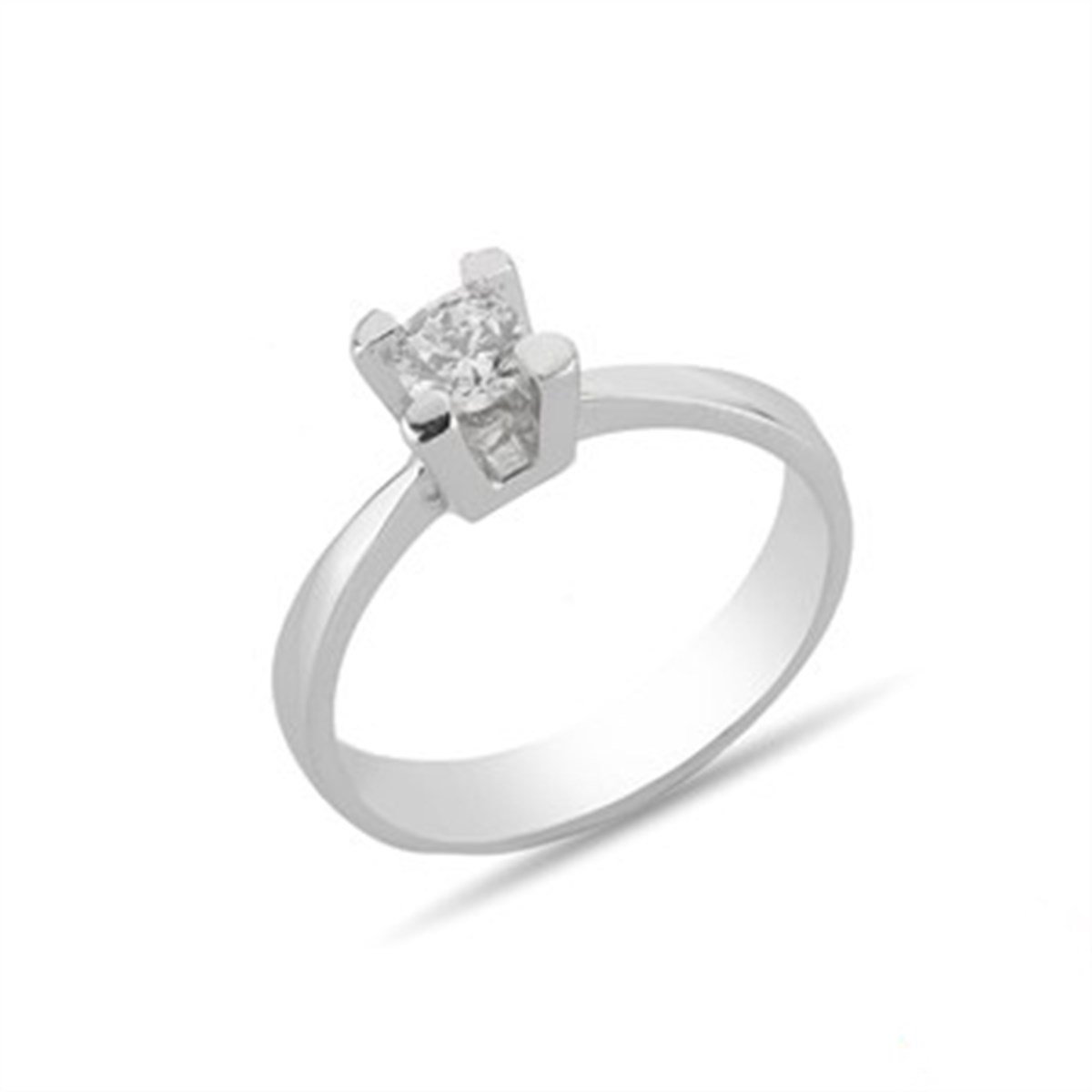 Zirkon Taşlı Gümüş Tektaş Yüzük