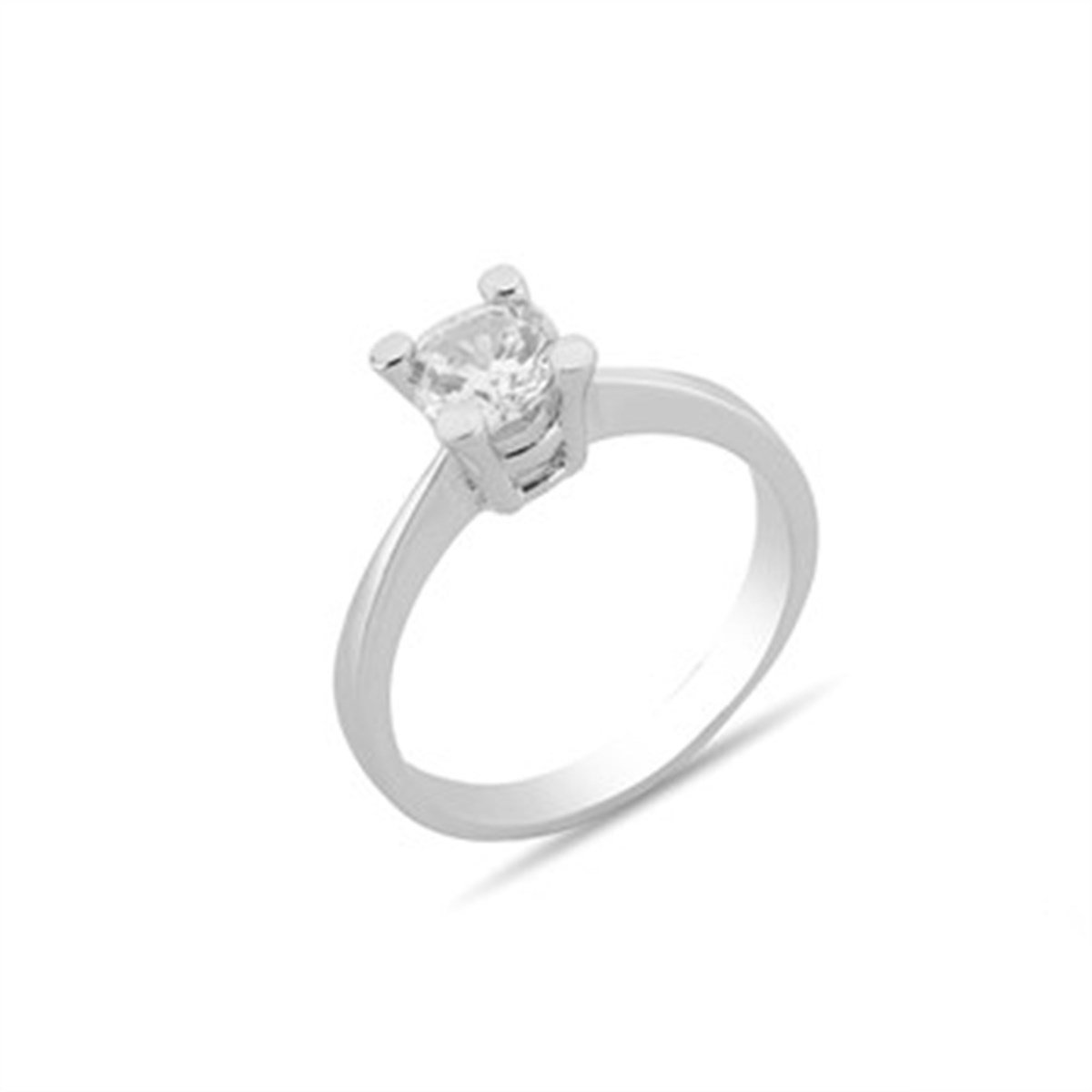 Zirkon Taşlı Gümüş Tektaş Yüzük