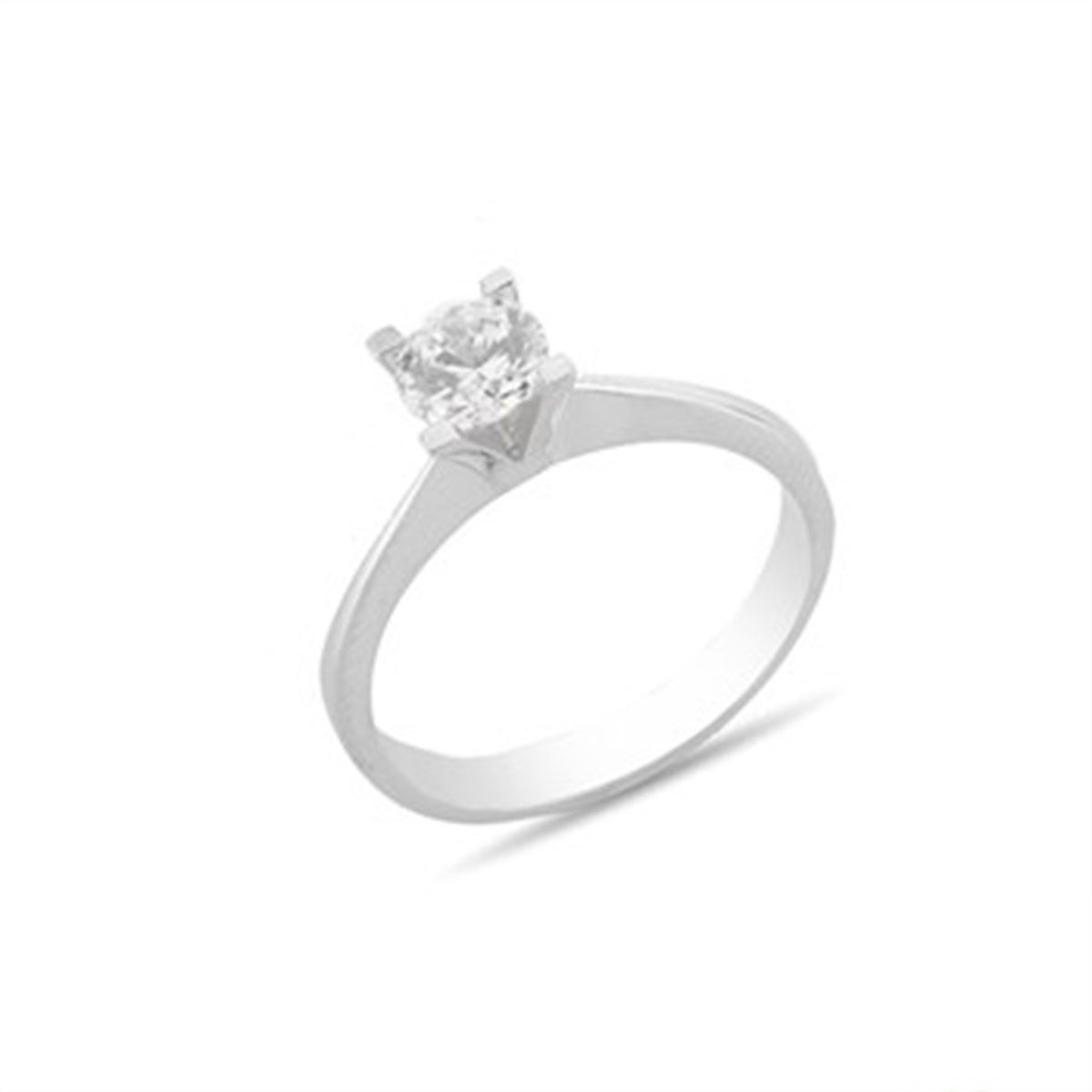 Zirkon Taşlı Gümüş Tektaş Yüzük