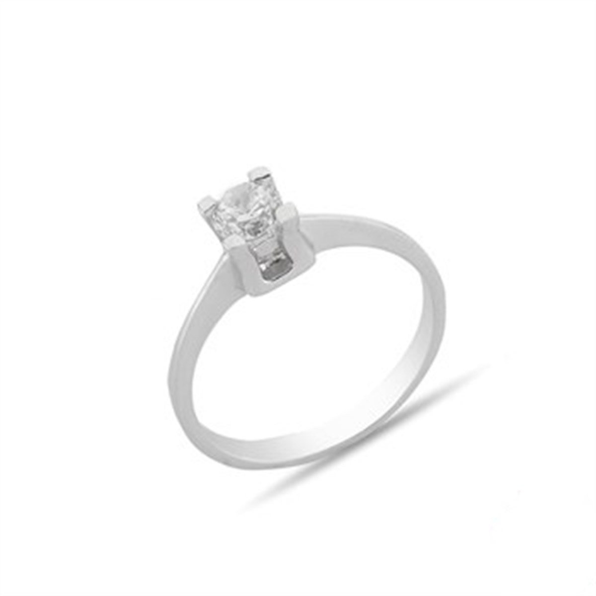 Zirkon Taşlı Gümüş Tektaş Yüzük