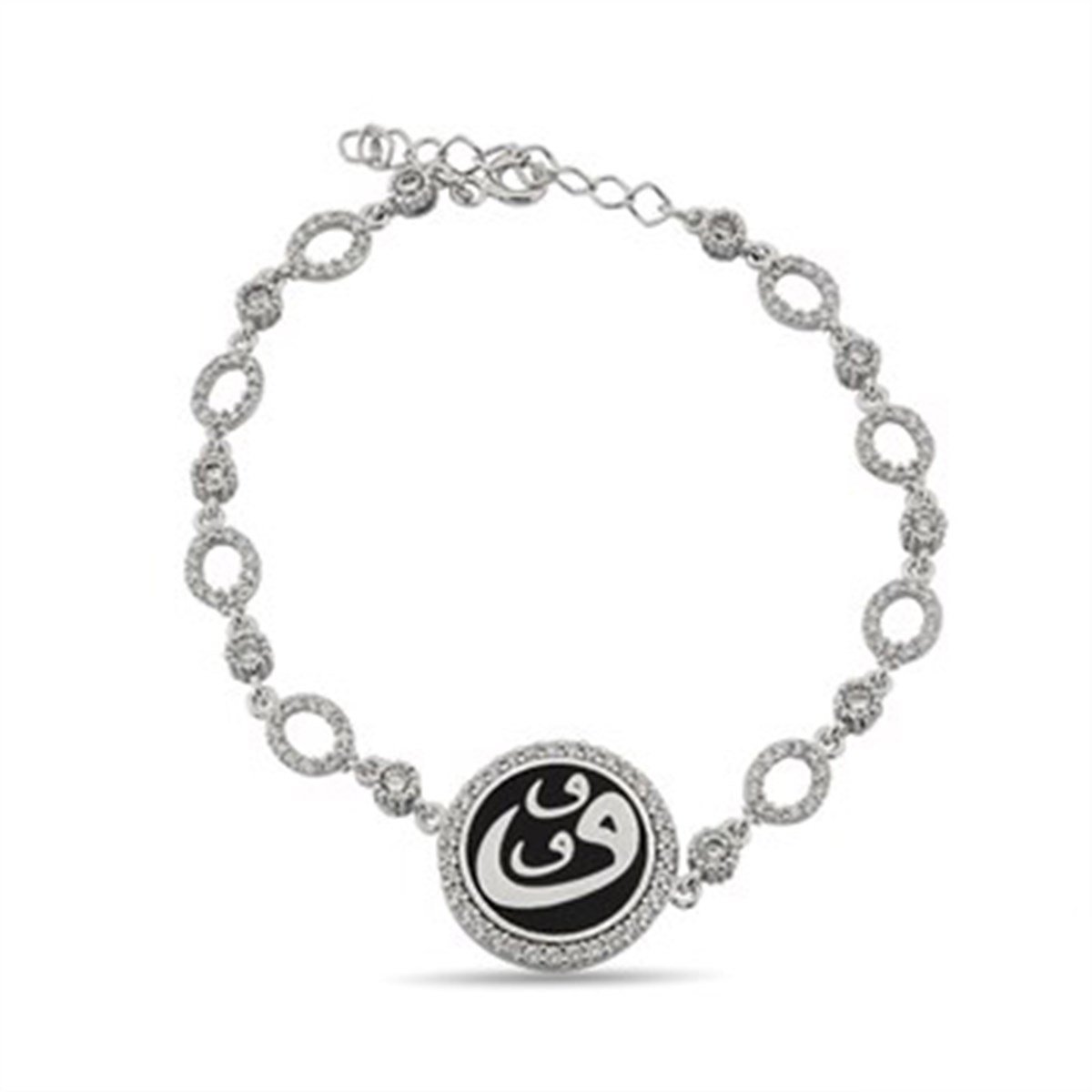 Zirkon Taşlı Vav 925 Ayar Gümüş Bayan Bileklik