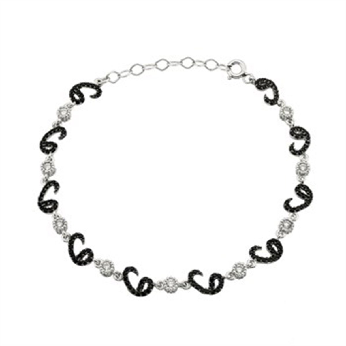 Zirkon taşlı Vavlı 925 Ayar Gümüş Bayan Bileklik