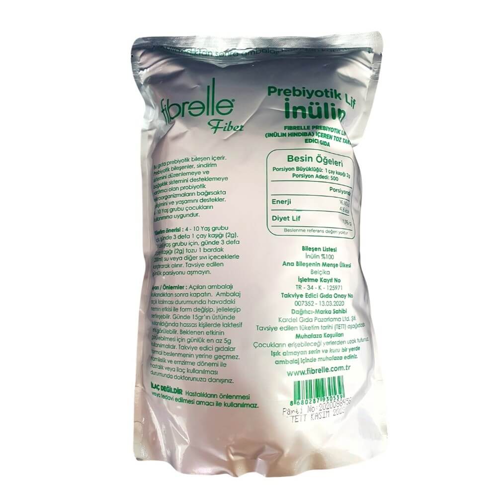  Fibrelle Prebiyotik Lif Doğal İnülin Hindiba 1 KG