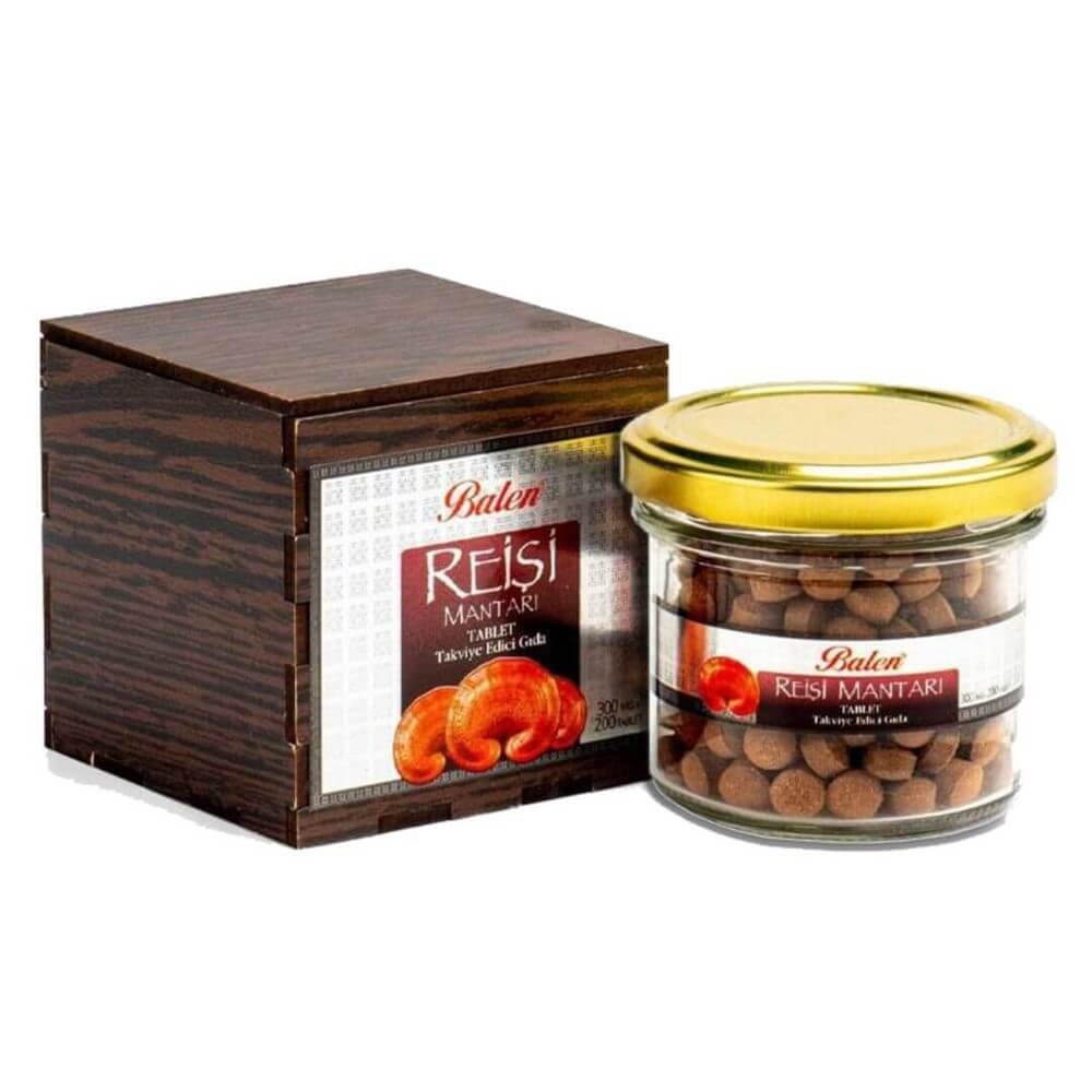 Balen Reishi (Reişi) Mantarı - Tahta Kutu - 300 mg X 200 Tablet