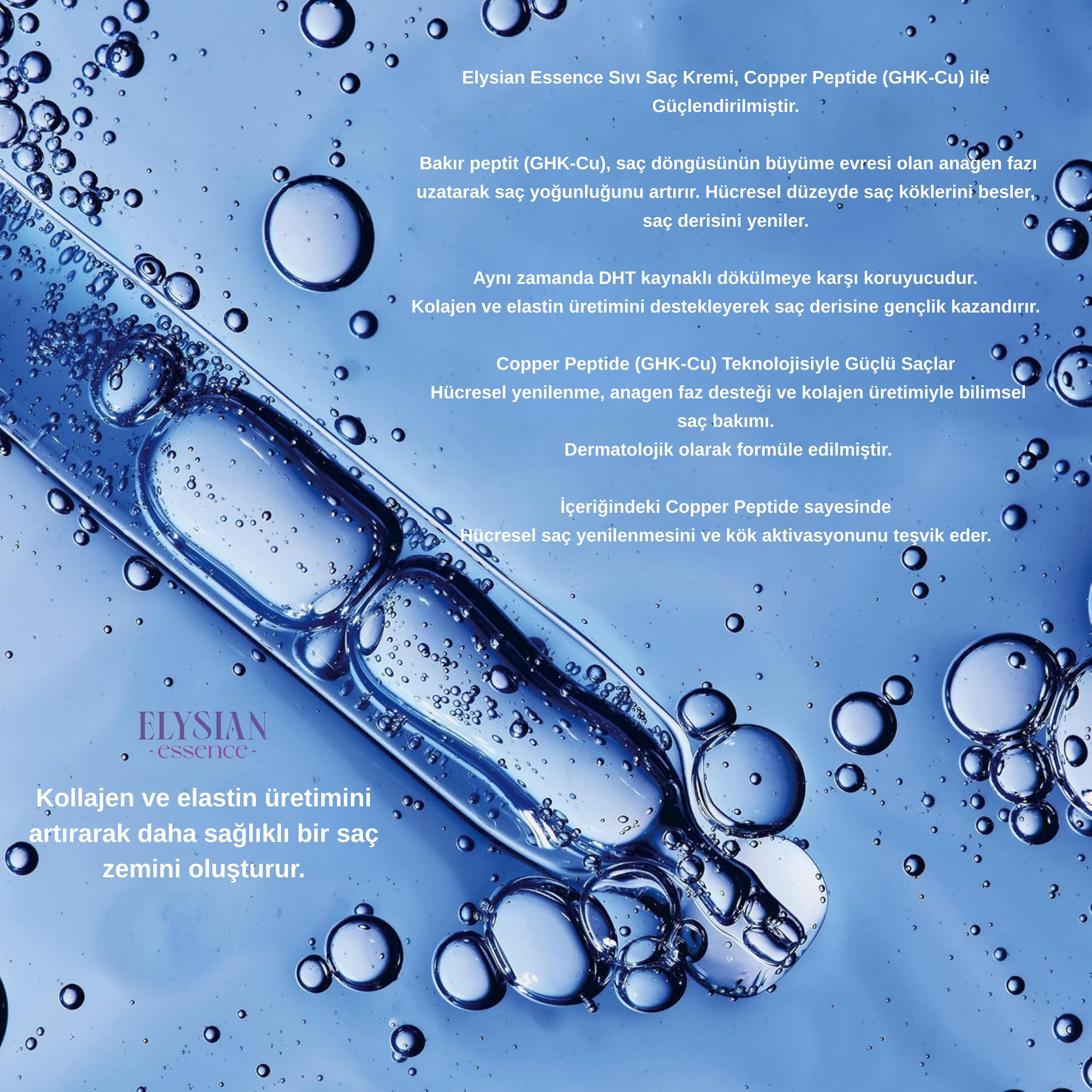 Elysian Essence 3'lü Sıvı Saç Kremi Seti - Biotin & Collagen - Organik Argan & Keratin - Biberiye & Çay Ağacı Durulanmayan, Saç Dökülmesi Karşıtı, Hızlı Uzama Etkili Bakım Spreyi