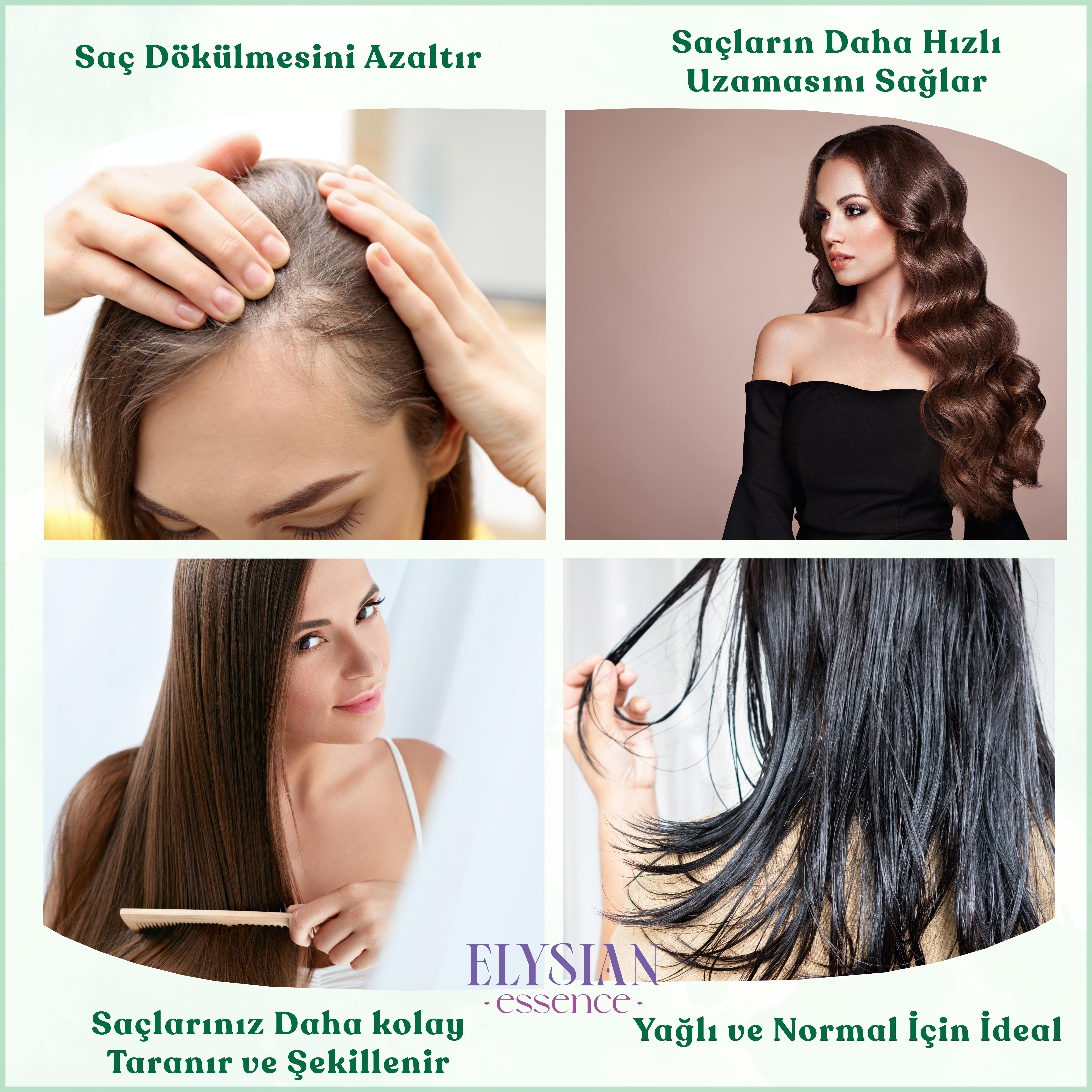 Elysian Essence Biberiye & Çay Ağacı Sıvı Saç Kremi – Durulanmayan, Saç Dökülmesine Karşı, Hızlı Uzama Etkili Bakım Spreyi 150 ML