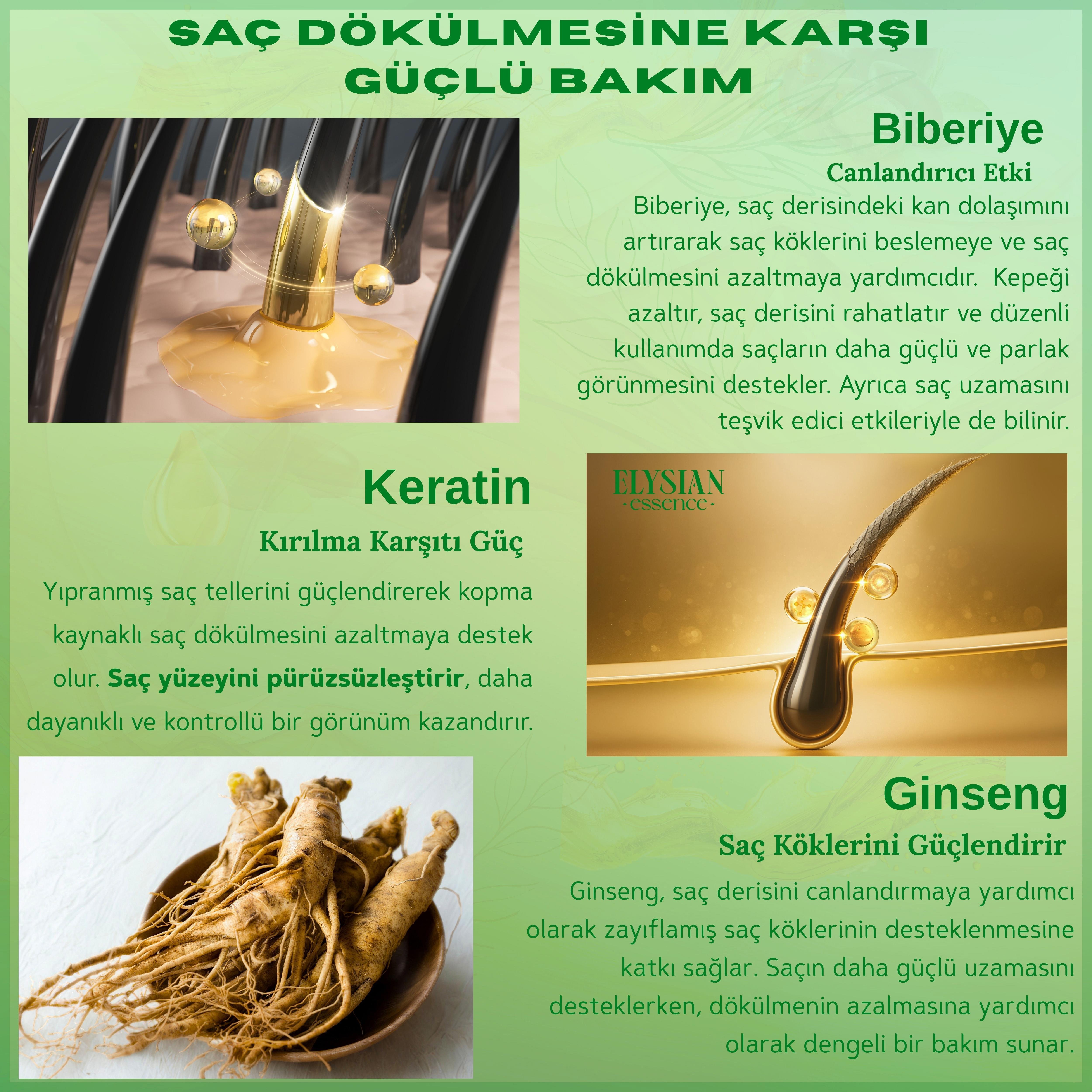 Elysian Essence Biberiye & Keratin Şampuanı | Copper Peptidli Saç Bakımı | Saç Dökülmesi Karşıtı 300 ml