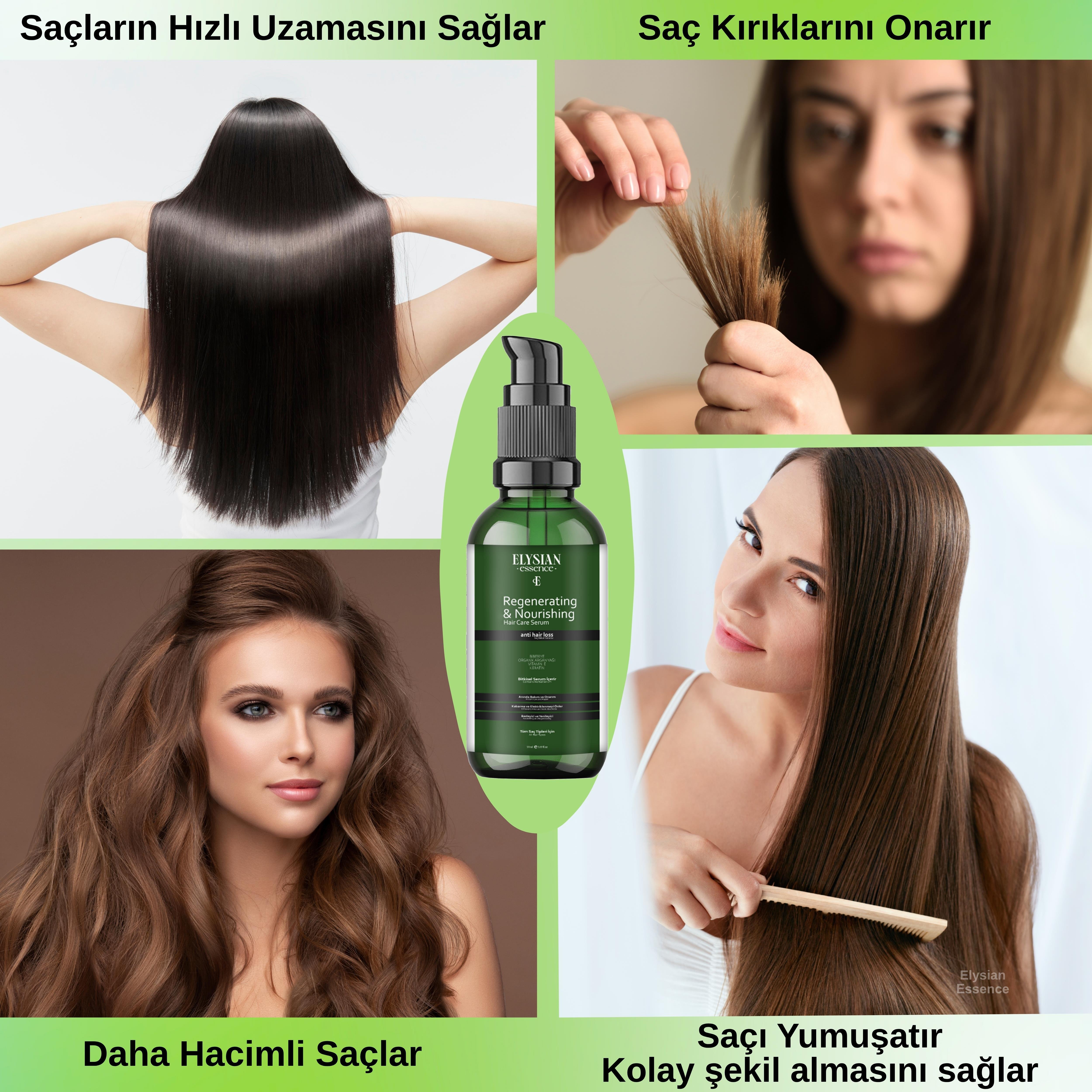 Elysian Essence Biberiyeli Saç Serumu Hızlı Uzama Etkili ve Dökülmeye Karşı - Organik Argan Yağı, Vitamin E, Keratin